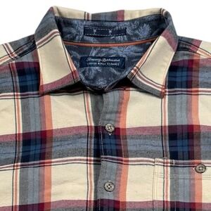 Tommy Bahama Canyon Beach Flannel Shirt Mens Large Multicolor Plaid Button‎ Up